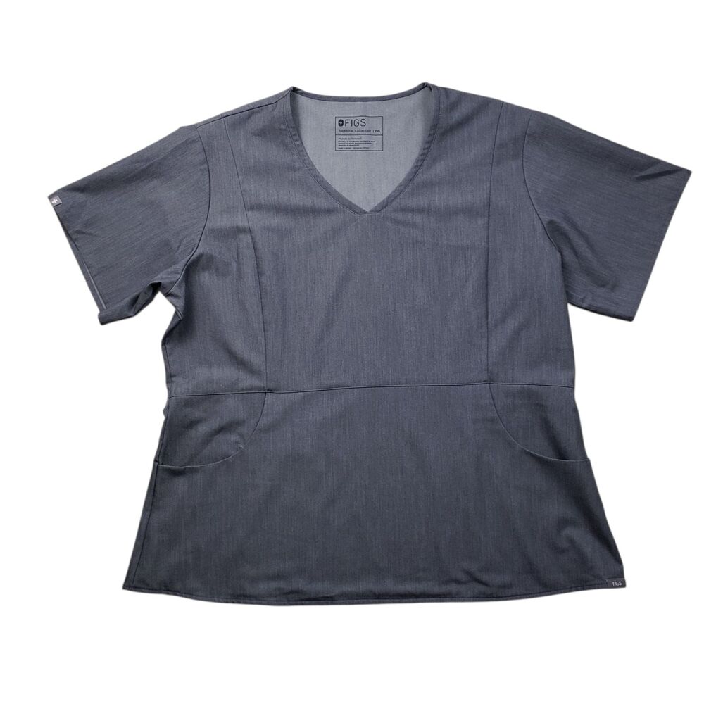 Figs Aburi Womens Scrub Top Womens XXL gray W20SW1036 - Picture 2 of 10